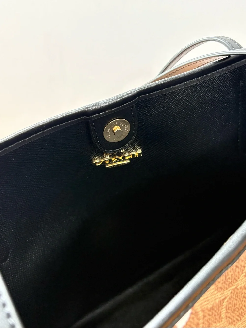 Coach Halloween Print Brown Tote Bag with Black Trim